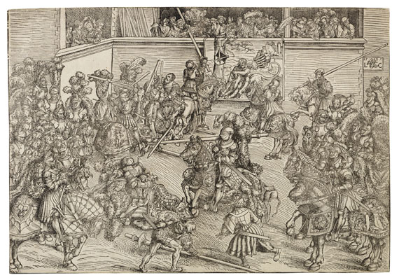 Lucas Cranach d. Ä. - Das zweite Turnier mit dem Wandteppich "Samson und der Löwe"