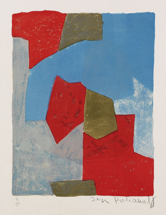 Serge Poliakoff - Composition bleue et rouge