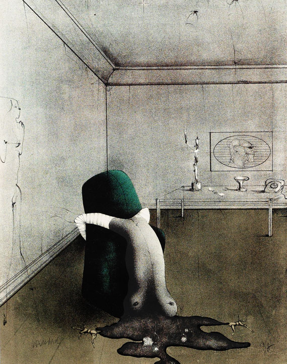 Paul Wunderlich - 2 Bll.: Le divan vert. Hingegossen II