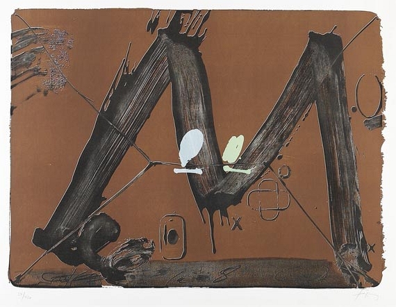 Antoni Tàpies - Grand M avec Taches