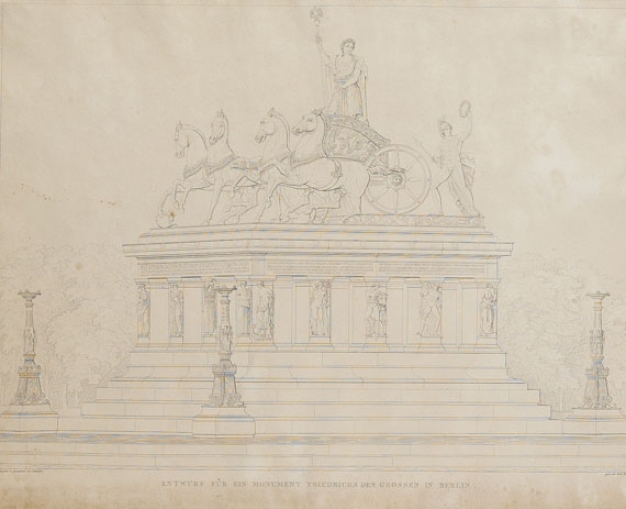 Karl Friedrich Schinkel - Nach - Entwurf für ein Monument Friedrichs des Großen in Berlin
