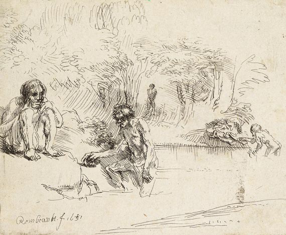 Harmensz. Rembrandt van Rijn - Die badenden Männer