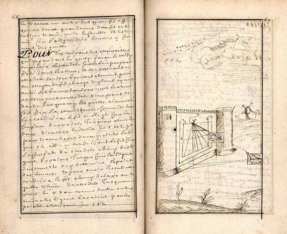   - Horlogiographie, frz. Papiermanuskript 18. Jh. 1744