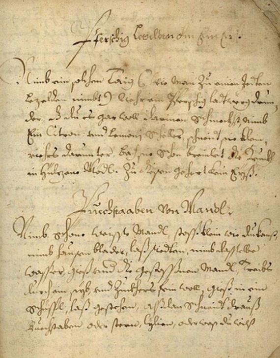 Manuskript Kochbuch - Kochbüech. 1669