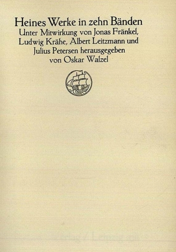 Heinrich Heine - Werke. 10 Bde. 1911. (verblichen/Register fehlt)