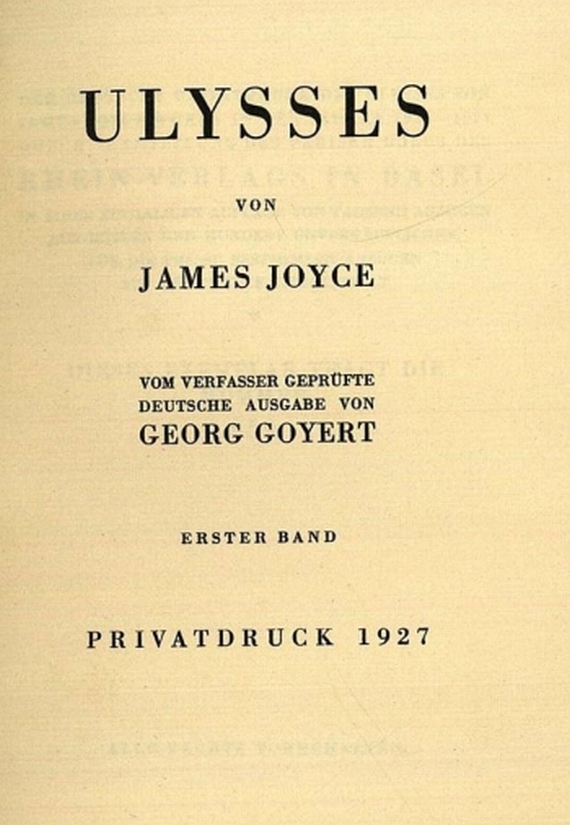 James Joyce - Ulysses, 3 Bde. 1927.