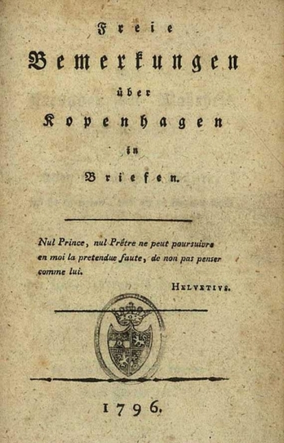 Dänemark - Freie Bemerkungen Kopenhagen. 1796