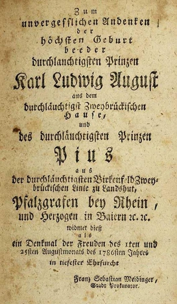   - Meidinger, F. S., Landshut und Straubing. 1787