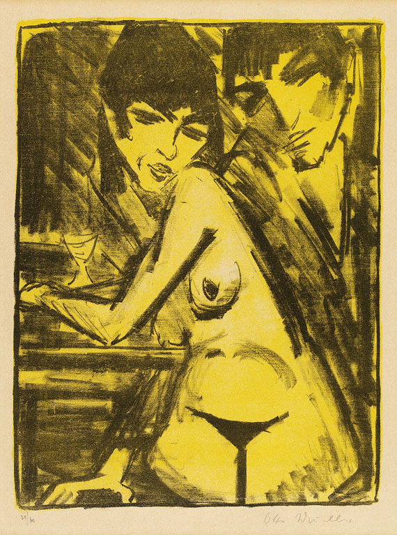 Otto Mueller - Paar am Tisch (Selbstbildnis mit Maschka, Absinthtrinkerin)