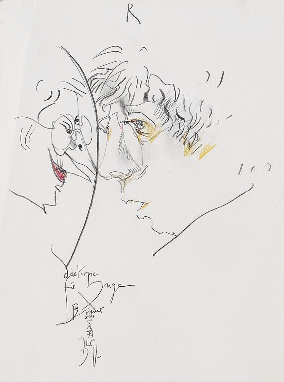 Horst Janssen - Die Kopie. Mit O-Zeichnung von Janssen. 1977
