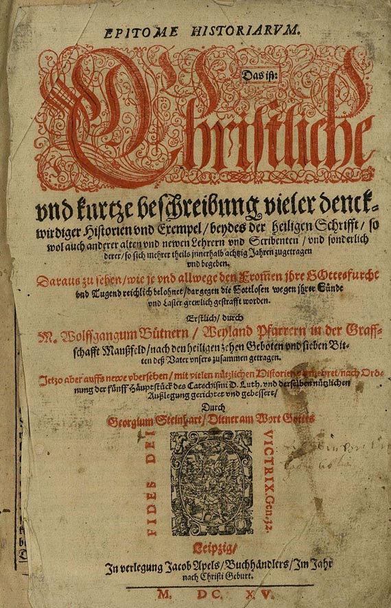 Wilhelm Büttner - Epitome historiarum. 1615