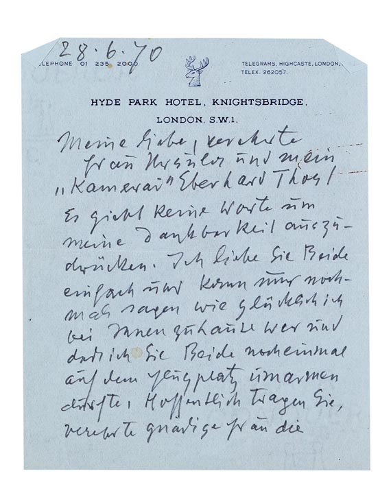 Oskar Kokoschka - Eigh. Briefe, Fotografien, Karten. 15 Tle. 1920