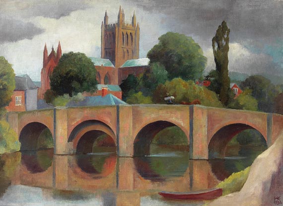 Heinrich Kralik von Mayrswalden - Kirche und Brücke in England