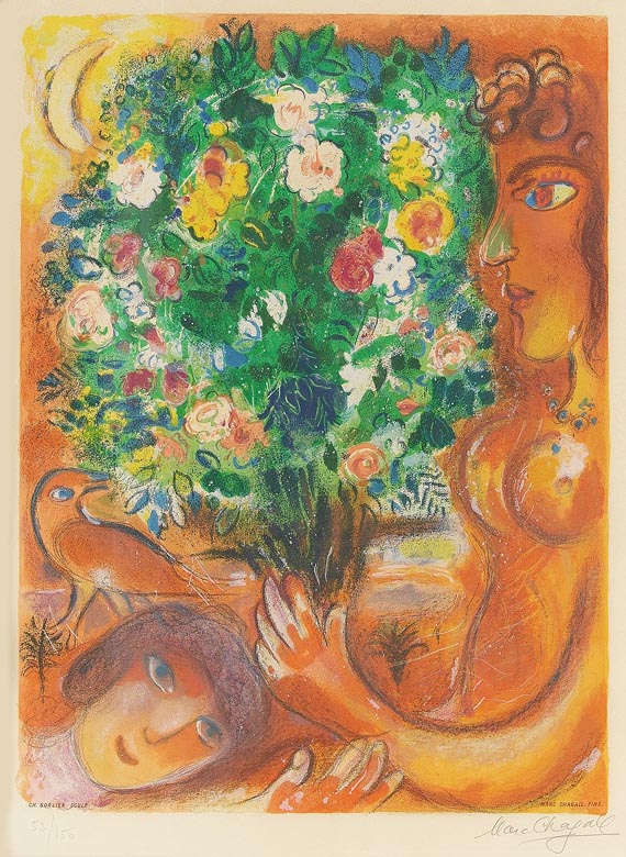 Marc Chagall - Frau mit Strauss