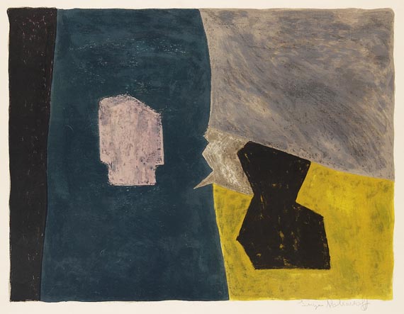 Serge Poliakoff - Composition bleue, jaune et grise