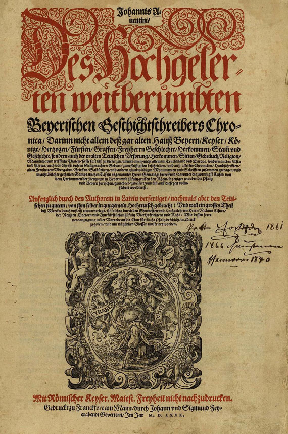 Johannes Aventinus - Beyerische chronica. 1580