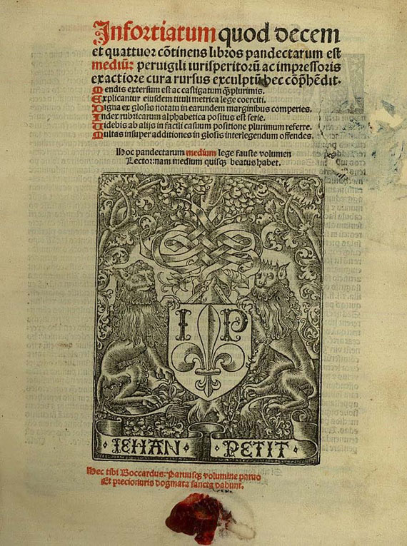 Justinianus - Infortiarum quod decem. 1516