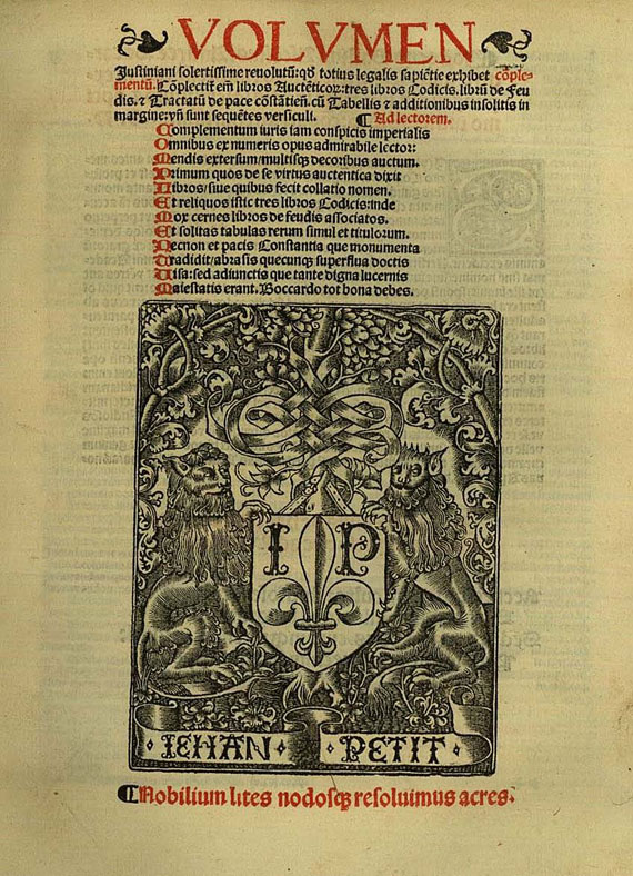 Justinianus - Institutionum imperialium. 2 Tle. in 1 Bd. 1528