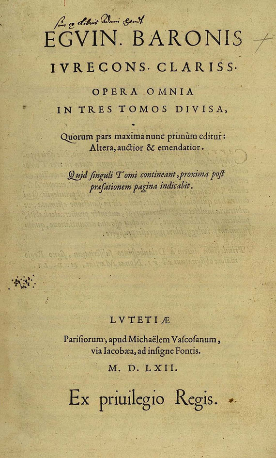 Eguin Baronis - Opera Omnia, 1562.