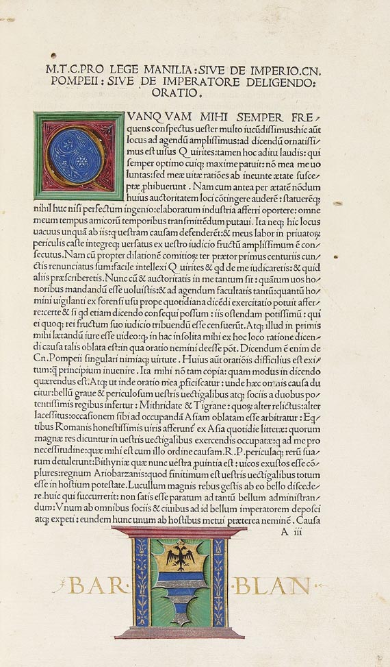 Marcus Tullius Cicero - Orationes. 1499.