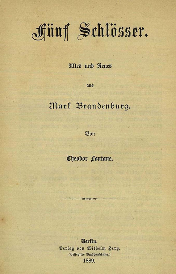 Theodor Fontane - Fünf Schlösser, 1889. [114]