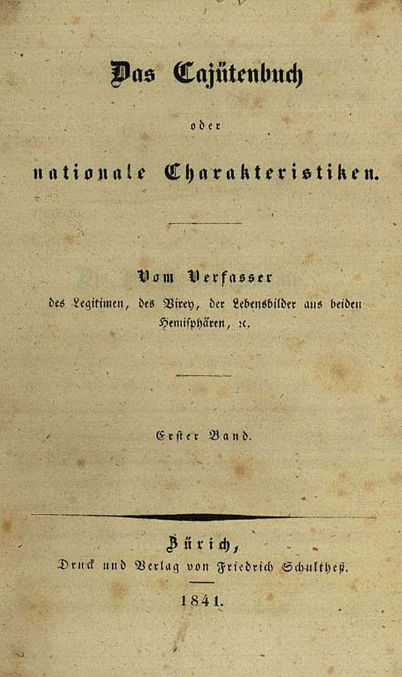 Charles Sealsfield - Cajütenbuch, 2 Bde. 1841. [117]