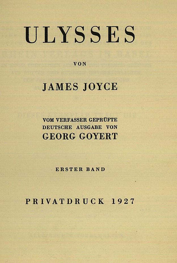 James Joyce - Ulysses. 3 Bde. 1927