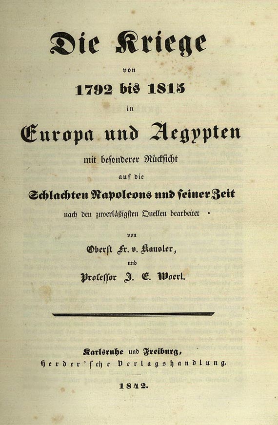 Franz von Kausler - Die Kriege. 3 Bde. 1842