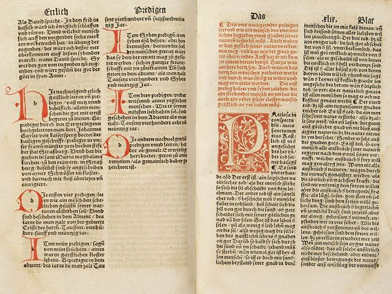 Geiler von Kaisersberg, J. - Predigten deutsch. 1508.