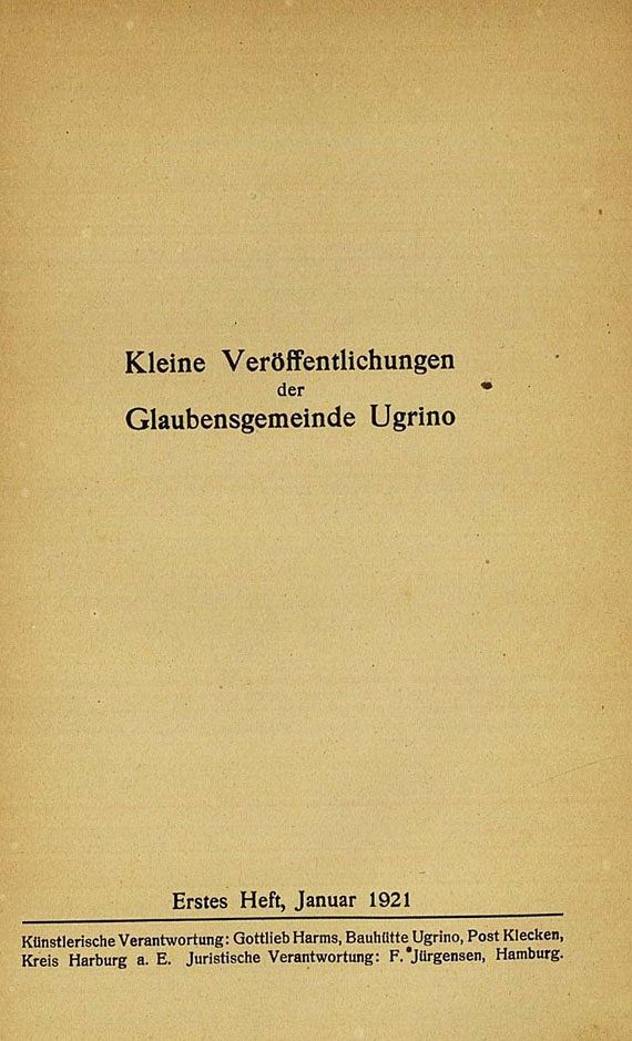 Hans Henny Jahnn - Kleine Veröffentlichungen, 4 Hefte. 1921. [M26]