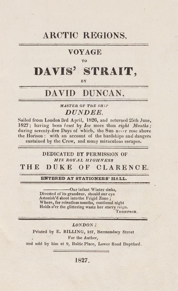 David Duncan - Voyage to Davis´ Street. 1827