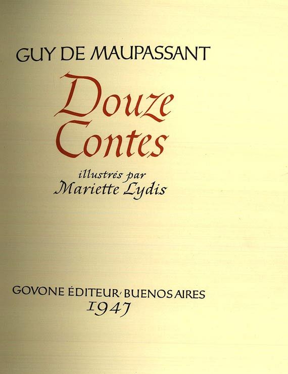 Guy de Maupassant - Douze Contes. 1947.