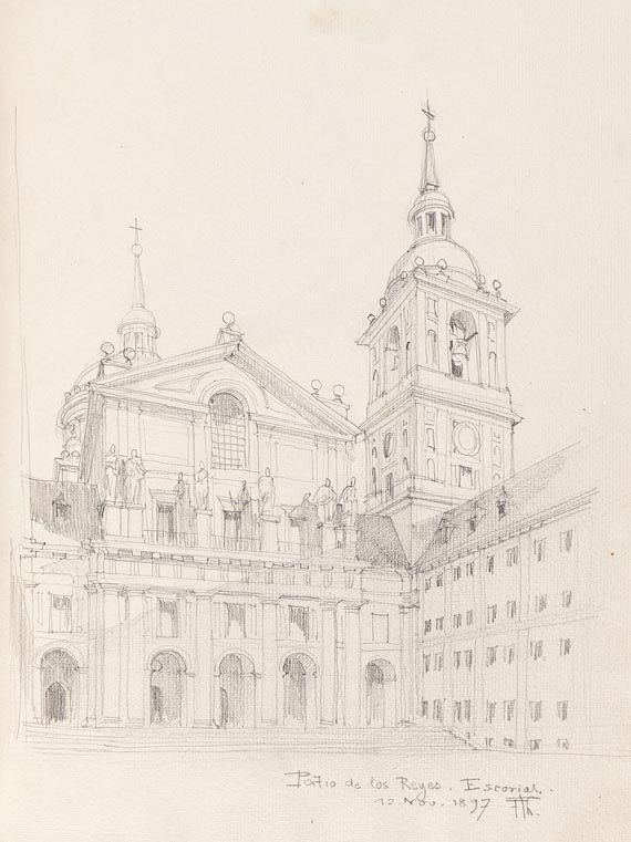 Friedrich Wilhelm Thiersch - 3 Skizzenbücher., F. Thiersch., 1882-1897. - Weitere Abbildung