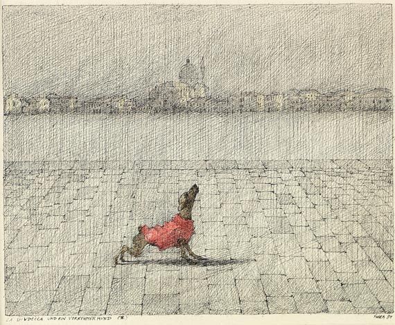 Paul Flora - La Giudecca und ein vornehmer Hund (II)