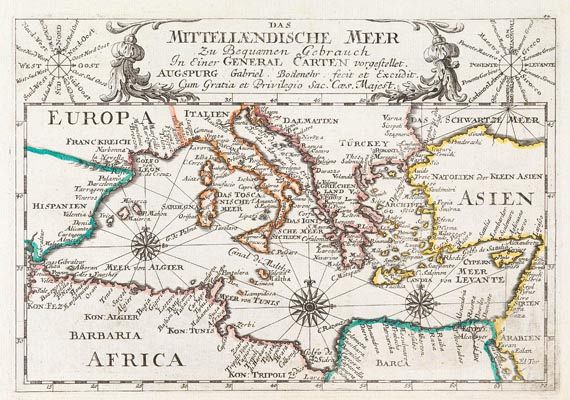 Gabriel Bodenehr - Atlas curieux, in losen Blättern. Um 1720.