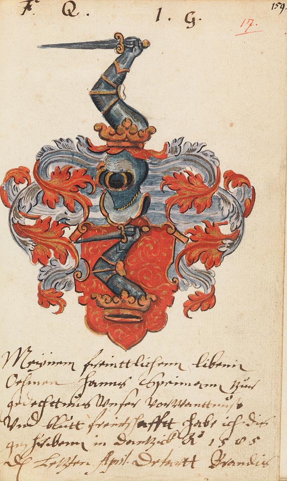  Album amicorum - Stammbuch des Johann Speimann. 1585. - Weitere Abbildung