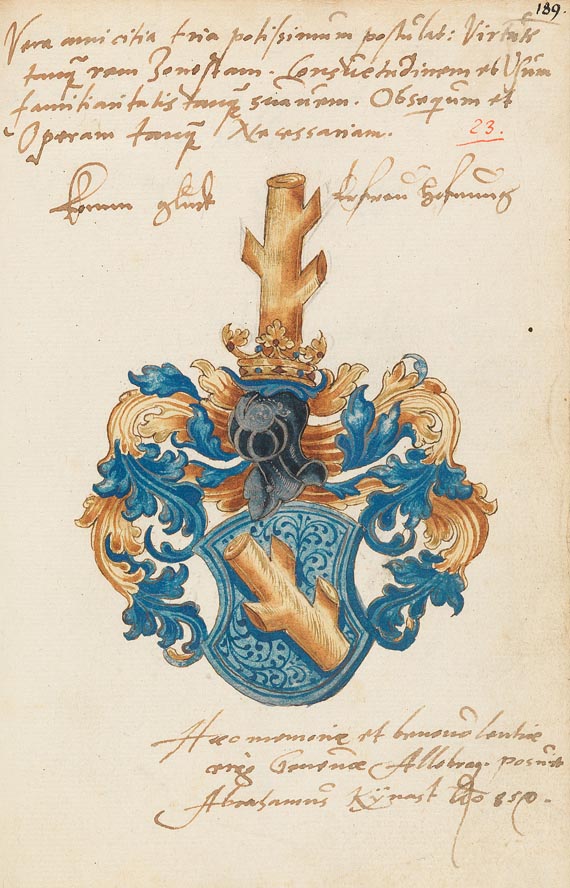 Album amicorum - Stammbuch des Johann Speimann. 1585.