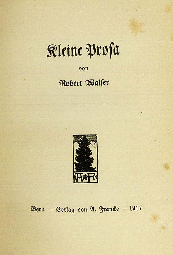 Robert Walser - Poetenleben, 1918 + Jakob. v. Gunten (1909) + Kleine Prosa (1917). Zus. 3 Tle. - Weitere Abbildung