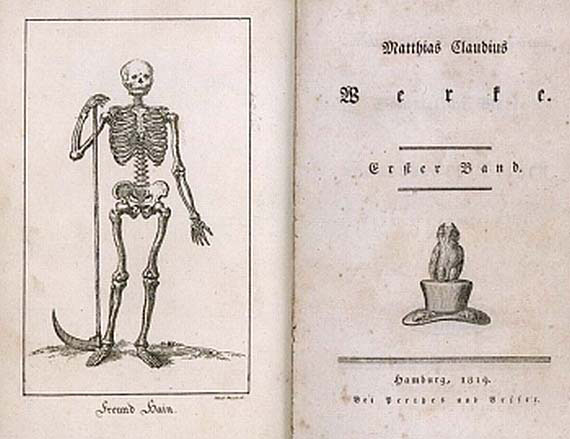 Matthias Claudius - Sämtliche Werke, 8 Tle. in 2 Bdn, 1812.