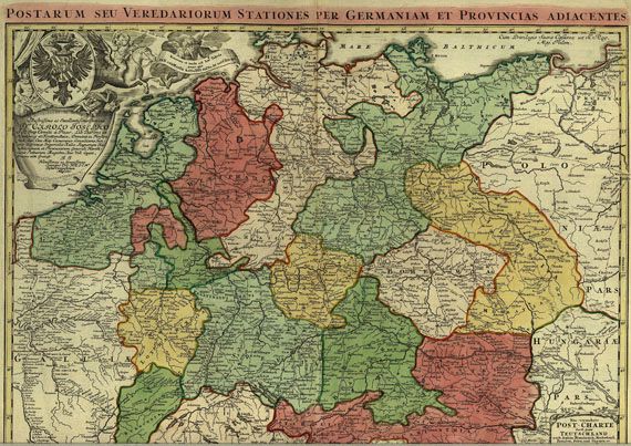  Deutschland - 3 Bll.: Germania antiqua. Germany. Postarum seu veredariorum.