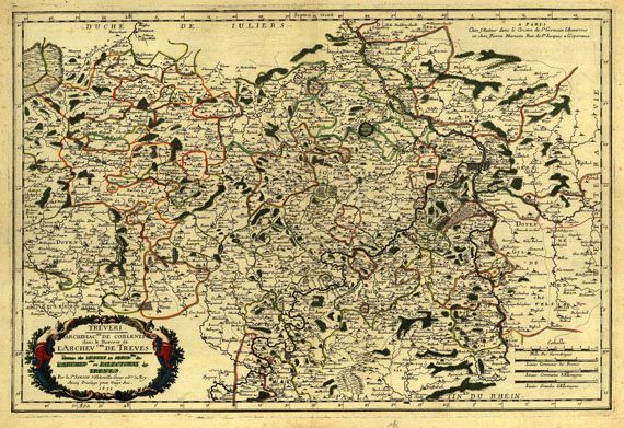  Rheinland-Pfalz - 2 Bll. Trier (Sanson) und Pfalz (Homann). Dabei: 1 Bl. Allemagne.