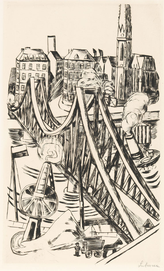 Max Beckmann - Grosse Brücke ("Eiserner Steg" in Frankfurt am Main)