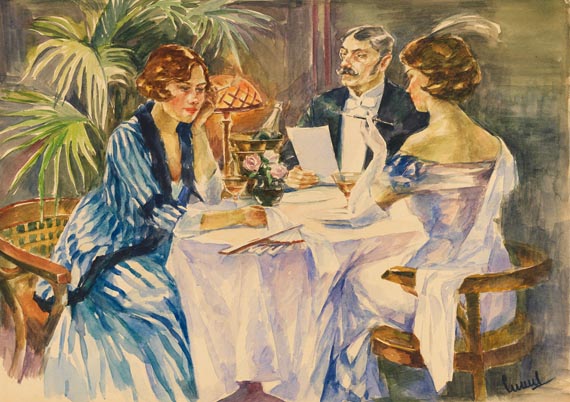 Edward Cucuel - Beim Dinner