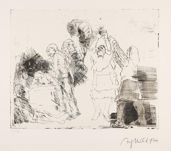 Alfred Hrdlicka - 3 Blätter: Genickschuss. Hamlet in der Klinik. Geschlossene Station - Weitere Abbildung