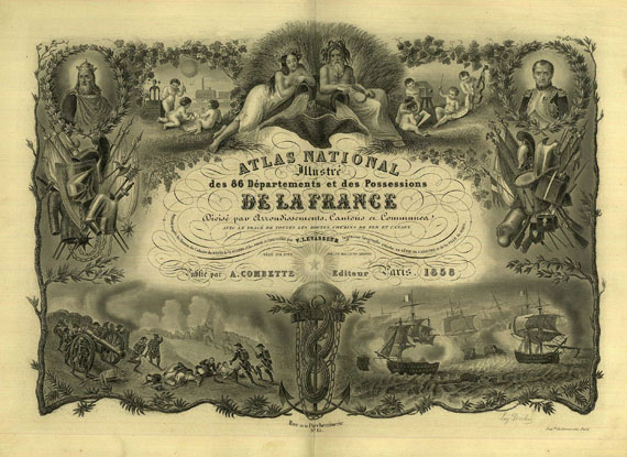  Atlanten - Levasseur, Victor, Atlas national illustré. 1858.