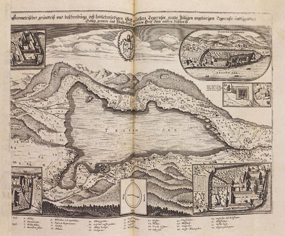 Matthäus (d.Ä.) Merian - Zeiller, M., Topographia Bavariae + Helvetiae. 2 in 1 Bd. 1655-56.