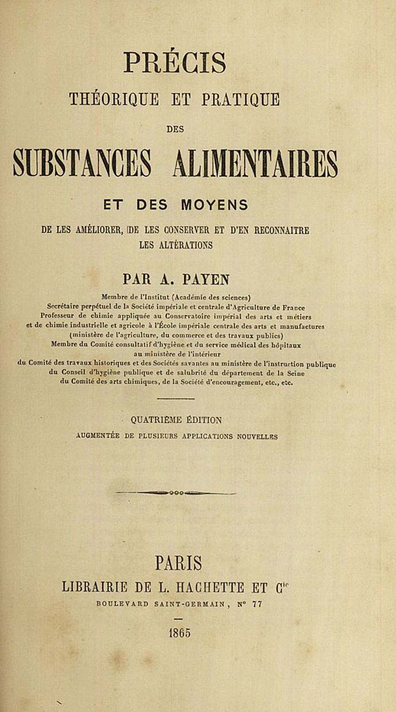 Anselme Payen - Substances alimentaires. 1865