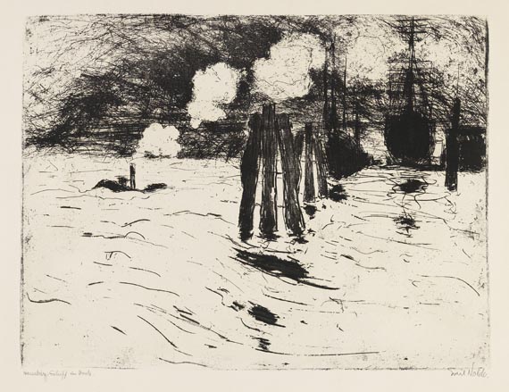 Emil Nolde - Hamburg, Schiff im Dock