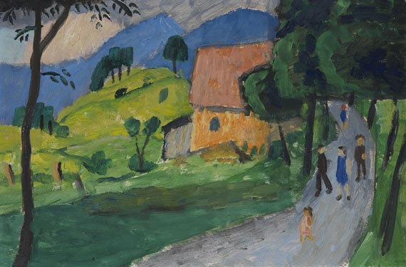 Gabriele Münter - Landschaft mit Kindern