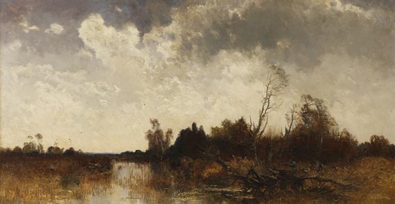 Josef Wenglein - Entenjagd in herbstlicher Moorlandschaft